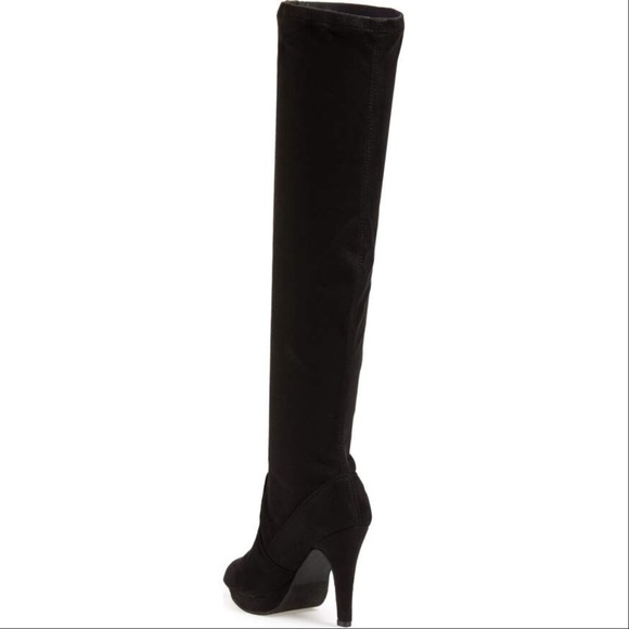 Stunning Black Heeled Over the Knee Stretch Boots - Picture 5 of 6